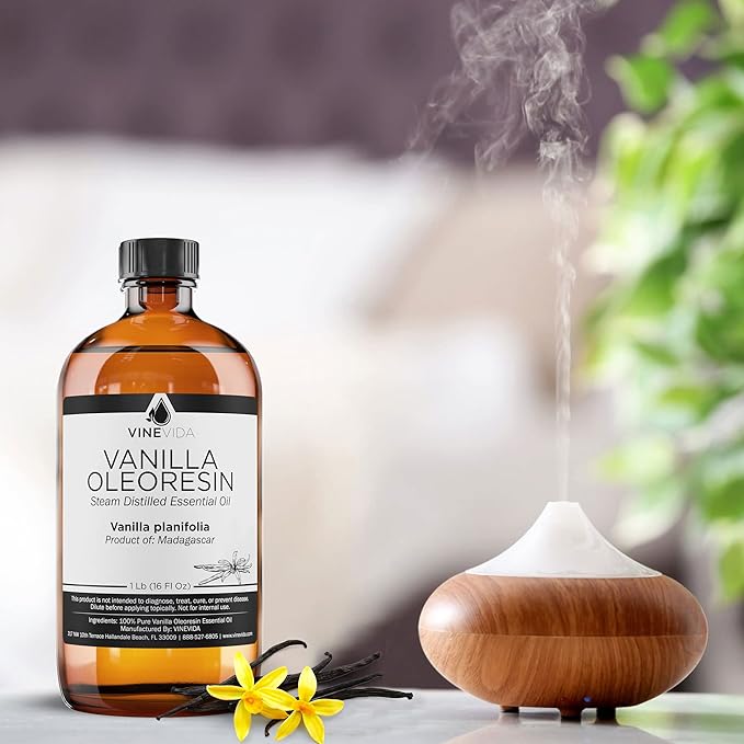 VINEVIDA Vanilla Oleoresin Essential Oil 16 oz - Undiluted Vanilla Oil 16 oz - Vanilla Candle Oil Scent - DIY Candle Scents for Candlemaking - Bulk Essential Oil for Soap Making Safe for Skin