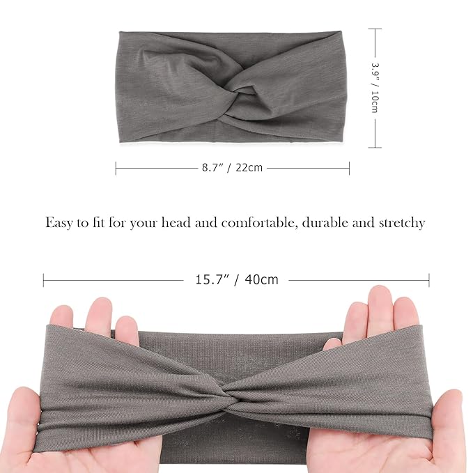 DRESHOW Headbands for Women Girls Vintage Headband Knotted Headwraps Criss Cross Hair Bands Accessories