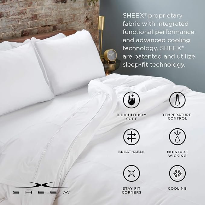 SHEEX Original Performance Cooling Pillowcases, Ultra-Soft King Pillowcase Set, 2 Cooling Pillow Covers, Carolina Blue