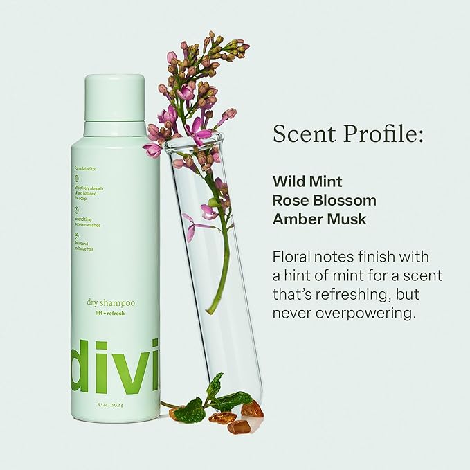 Divi Dry Shampoo Duo – Includes Full Size & Travel Size Dry Shampoo – Instantly Refreshes Hair, Absorbs Oil & Adds Lightweight Volume for Clean, Revived, Healthy-Looking Hair, 2 Piece Set