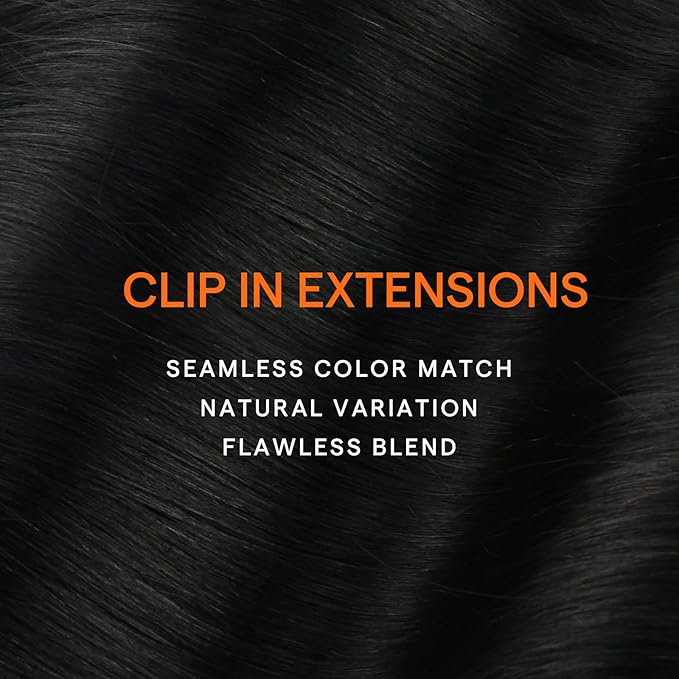 Full Shine Hair Extensions Clip in Human Hair Black 22 Inch Real Human Hair Extensions Clip ins Triple Weft Clip in Human Hair Extensions Straight Thick End 7 Pcs