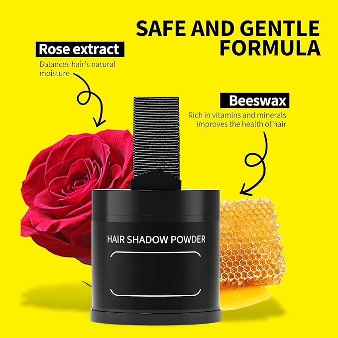 Gowwim Root Touch up Powder, Instantly Gray Hair Cover up Hairline Powder for Women & Men Waterproof and Sweatproof Root Cover Up Long-Lasting for Thinning & Loss Hair (Brown, 10g)