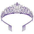 Didder Purple Tiara Crown Headband Princess Crowns for Women Girls with Combs Princess Tiaras for Little Girls Bridal Wedding Prom Birthday Party Halloween Princess Costume Crown