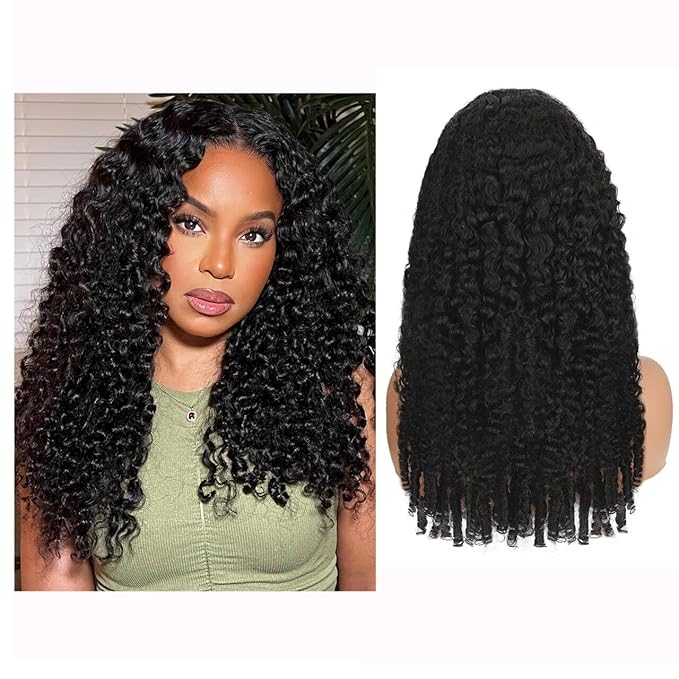 Burmese Curly Human Hair Wig with Spiral End 200% Density 360 Full HD Lace Front Wigs Human Hair Water Wave Wigs for Women 34Inch Pre Plucked with Baby Hair Tiny Knots Natural Black