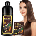 Instant Light Brown Hair Dye Shampoo for Vibrant Hair Color, Natural Herbal Hair Color Shampoo Hair Dye, 3 in 1 Coloring & Care Formula Lasts 3-4 Weeks, Easy & Quick to Use for Women Men, 500ML