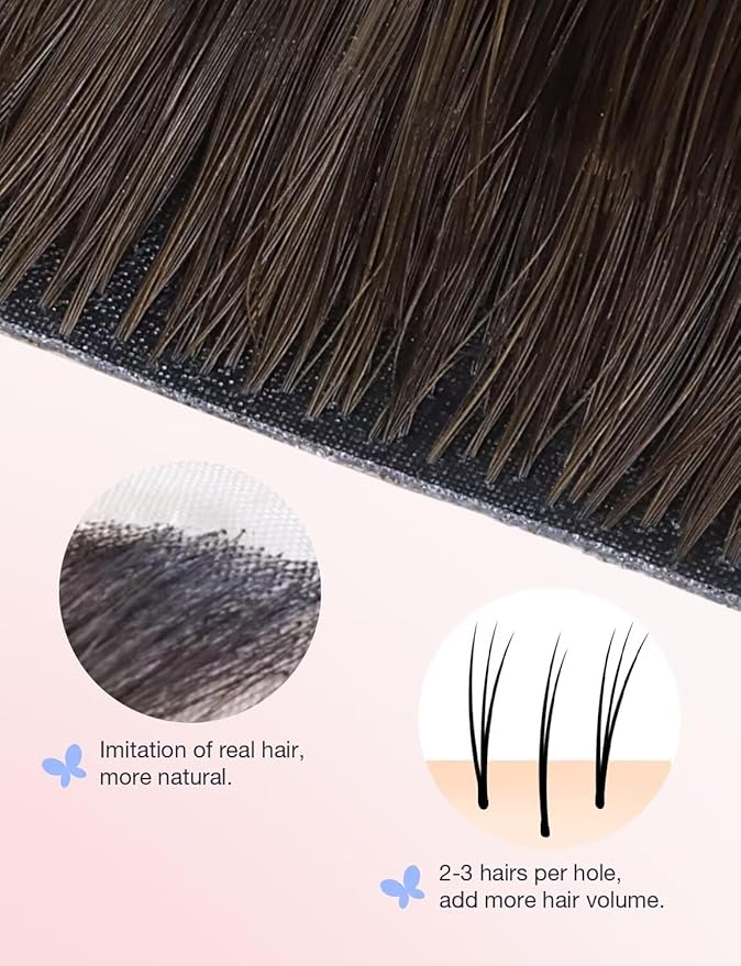 DOORES Injection Tape in Hair Extensions Human Hair Invisi Edge, Dark Brown to Chestnut Brown 20 Injection Tape-ins with 20 Classic Tape-ins 100g 18 Inch, Human Tape in Extensions