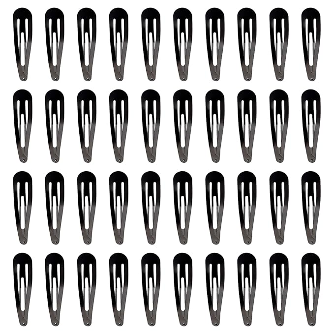 40 Pcs 2 Inch Black Metal Snap Hair Clips No Slip Hair Barrettes For Women Hair Accessories(Black)