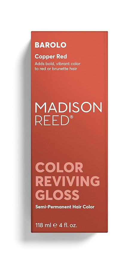 Madison Reed Color Reviving Gloss, Barolo - Red, Semi-Permanent Hair Dye, Enhances Hair Color & Corrects Tone, Adds Brilliant Shine, Keratin & Argan Oil, 4 Fl Oz (118 mL)