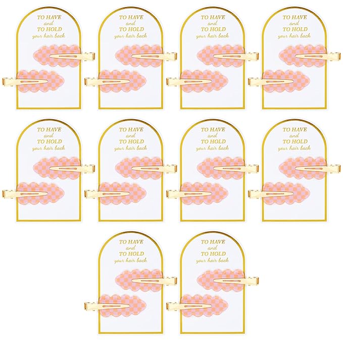 20PCS Bridesmaid Hair Clips No Bend Hair Clips Bridesmaid Hair Accessories Gifts Makeup Creaseless Glitter Hair Clip for Bride Women Girls(20Pcs/10Cards)