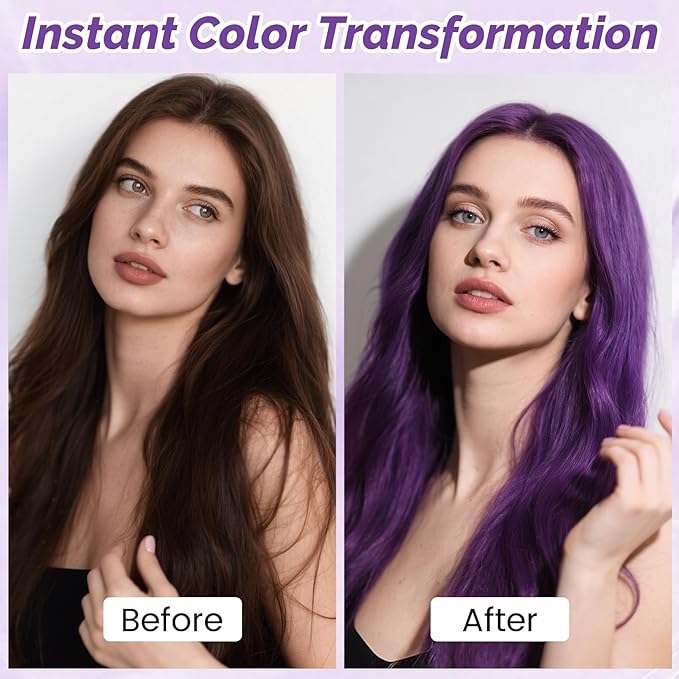Purple Temporary Hair Color Spray, SOVONCARE Natural Hair Wax Dye Spray for Kids Halloween, Christmas Party, Cosplay -On 1-Day Washable 120ML