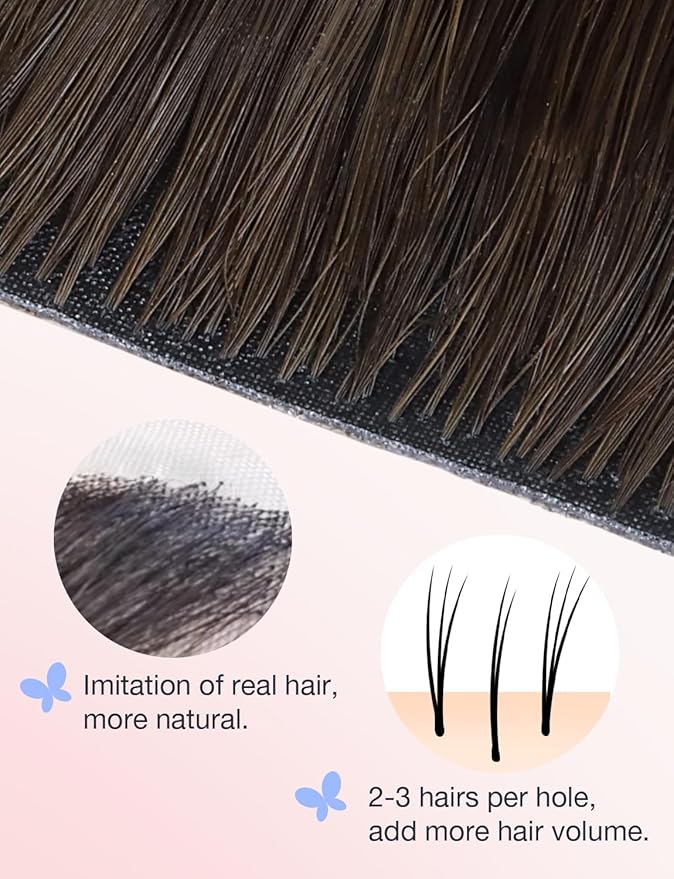 DOORES Invisi Edge Tape in Human Hair Extensions, Natural Black 10 Injection Tapeins with 10 Injection Tapeins 50g 22 Inch, Injected Tape in Extensions Virgin Hair Thick Ends