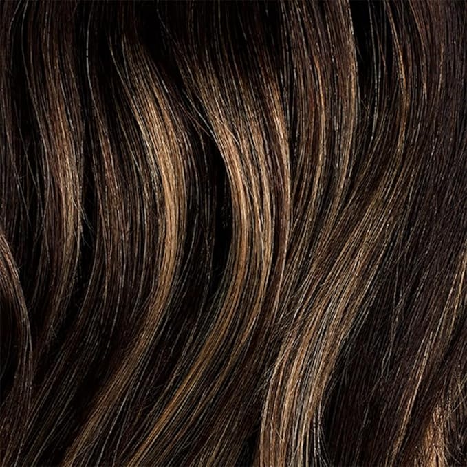 Luxy 100% Remy Human Hair – Halo Clip-In Hair Extensions –Natural Looking Volume & Length - One-Piece - Easy 5-Min Application 140 grams 16" Dark Brown Balayage
