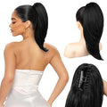 Ponytail Extension – 16” Claw Clip in Ponytail Hair Extensions Natural Soft Synthetic High Pony Tail Hairpieces for Women (Black, 16 inch)