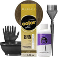 MOEHAIR Hair Coloring Kit | 8NN Permanent Hair Color (Light Blonde Intense), 20 Volume Developer 6%, Coloring Brush, Gloves & Mixing Bowl | Keratin Infused Color | Gray Coverage | Adds Shines