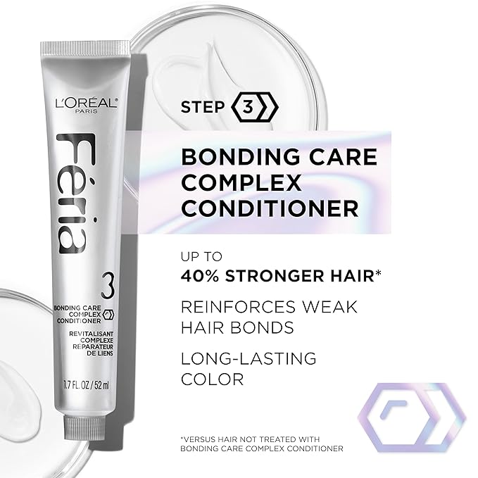 L’Oreal Paris Feria Multi-Faceted Shimmering Permanent Hair Color, Smokey Silver, Pack of 2 Hair Dye Kit