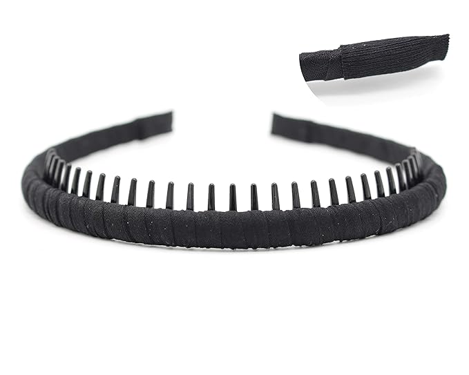 black women's headbands fashion hair accessories tooth comb hairbands for women non slip hair hoops headband suitable for ladies and girls (Pack of 4)