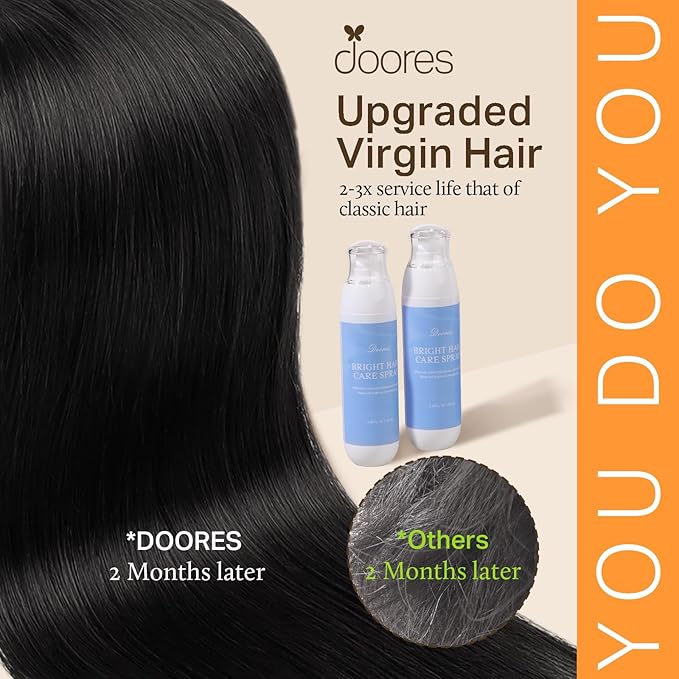 DOORES Hair Extensions Real Human Hair, Jet Black 150g 9pcs 22 Inch, Real Hair Extensions Clip in Human Hair Thick Extensions Human Hair Natural Extensions for Women Clip in Silky Straight Hair