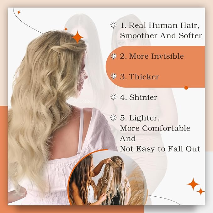 Full Shine Human Hair Tape in Extensions Double Sided Tape in Hair Extensions Color 6/27/60 Brown And Blonde Invisible Remy Skin Weft 22Inch Long Silky Straight for Women 100Gram 40Pcs