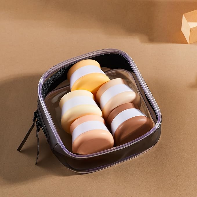 INSFIT Travel Containers for Toiletries, TSA Approved Silicone Cream Jars with Lids, BPA Free Travel Size Toiletries Leakproof Cruise Essentials for Cosmetic Cream Lotion