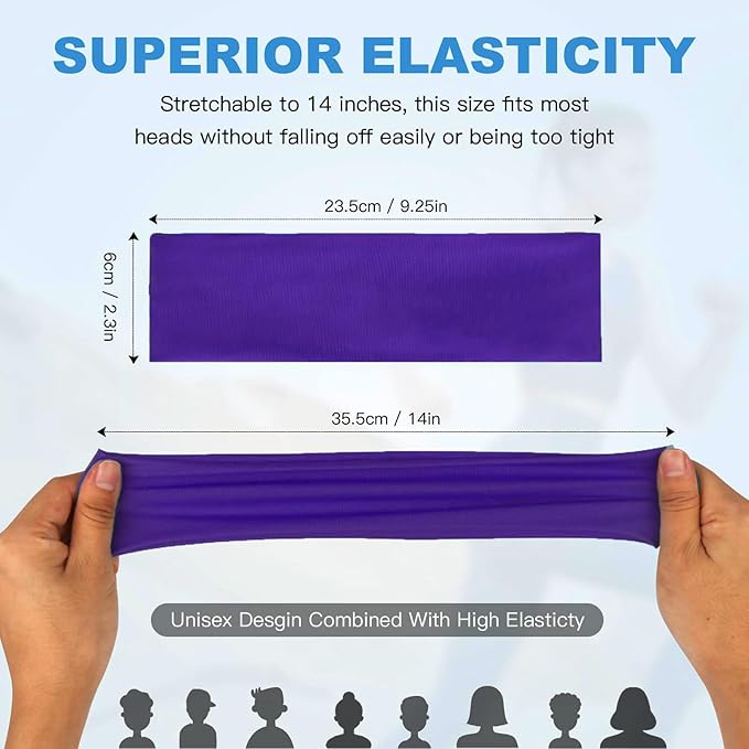 8 Pcs Headbands for Women's Hair, Fashion Hair Bands for Women Soft Elastic Ladies Headband Yoga Gym Hair Accessories