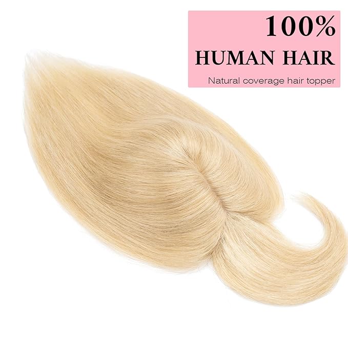 SEGO 100% Real Human Hair Toppers, with Air Bangs, Silk Base 150% Density, Clip in Topper, 2.7肺5.1・ HairPieces for Women, with Thinning/Hair Loss Cover Gray