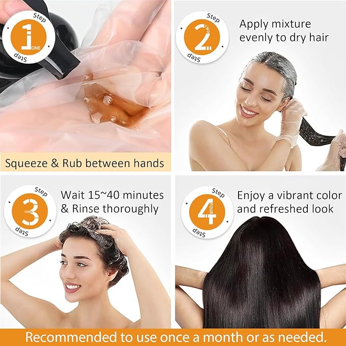 Light Brown Hair Dye Shampoo for Gray Hair - 3-in-1 Coloring & Conditioning Treatment, Natural Shampoo Dye Hair Color for Women & Men, Gentle Covers Gray Hair in Minutes, Champu Para Canas, 500ml