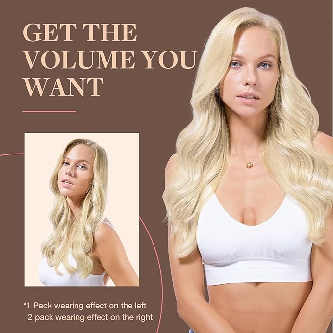 GOO GOO Clip in Hair Extensions Real Human Hair, Remy Human Hair Extensions Clip ins for Women, Natural Human Hair, 16inch 120g 7Pcs, #1000