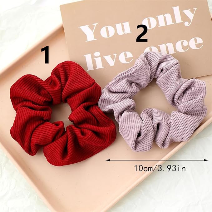 2-Piece Women's Winter Volumizing Hair Tie - Knitted Plush Hair Tie, Thickened Elastic Hairband, Suitable for Ponytails, Comfortable Hair Accessory (Pink)