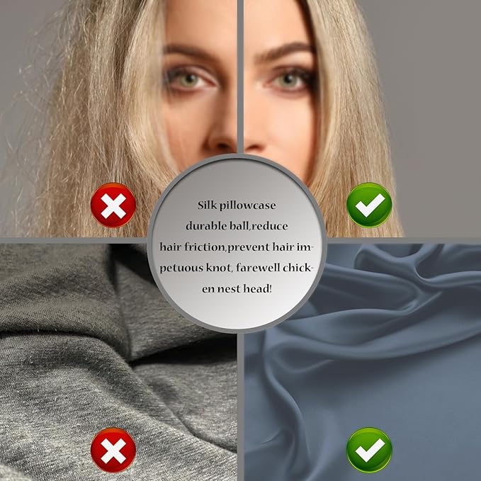 Mulberry Silk Pillow Cases for Hair and Skin King Size Silk Pillowcase with Zipper Soft Breathable Smooth Cooling Satin Silk Pillow Covers for Sleeping (Space Grey,20"X 36",1Pcs)