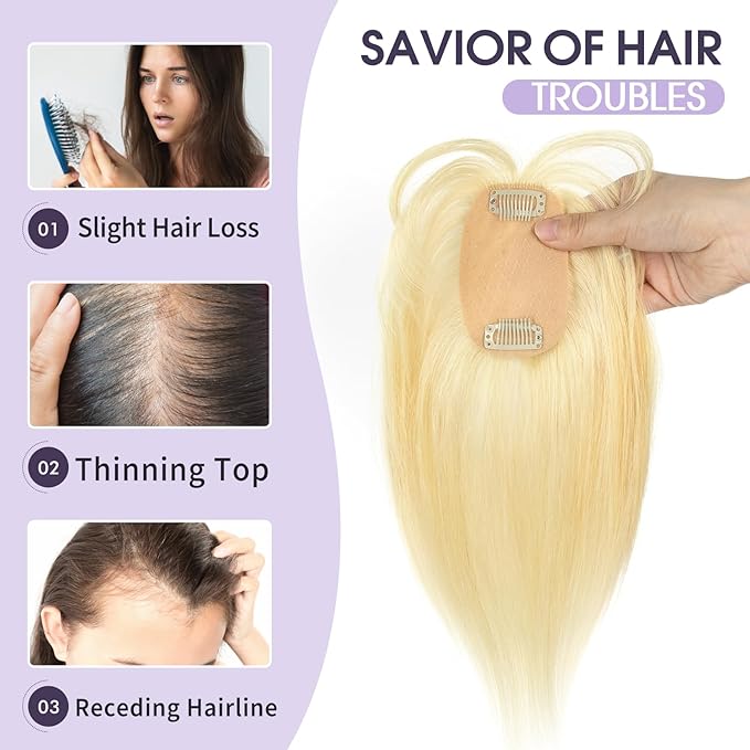 Hair Topper for Women with Thinning Hair, Lightweight & Add Volume Hairpiece for White HairRoots Cover, Changing Hairstyle, Trendy and Comfortable Design