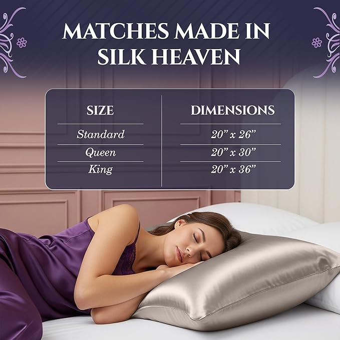 DECOLURE 100% Pure Mulberry Silk Pillow Case King Size – Highest Grade 30 Momme 6A+, Luxuriously Soft & Cooling Silk Pillowcase for Hair & Skin, Hypoallergenic, Breathable, Hidden Zipper (Champagne)
