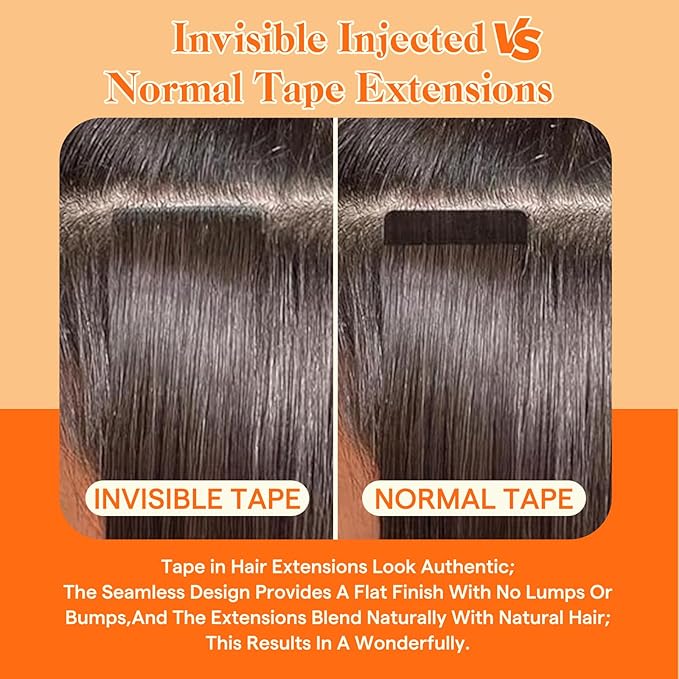 Full Shine Virgin Tape in Human Hair Extensions Balayage 4 Medium Brown Fading to 27 Honey Blonde and 4 Injection Natural Tape in Extensions Human Hair 20Inch Straight Real Human Hair 20Gram 10Pcs