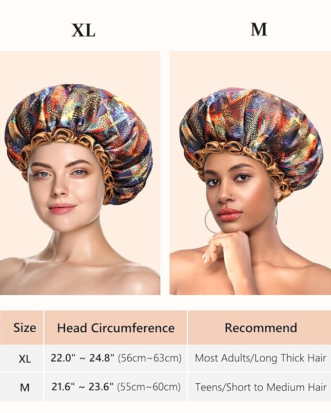 mikimini Shower cap for Women and Girls, Champagne,Mysterious,Romantic Petals, Large and Medium (Mysterious, Medium (Pack of 1))
