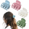 DEEKA Hair Clips Small Claw Clips for Thin Hair 4 Pack Double Row Teeth 1.6" Medium Matte Non-slip Short Hair Accessories for Women and Girls -Green Blue Pink