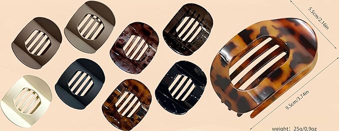 Dodorado Flat Hair Clips,Suerteyay/Hailoyearn Simple Refined Hair Clip, Sturdy Keep No Slip Large Claw Clips,Volume Flat Top Round Clip for Thick or Thin Hair (6p)