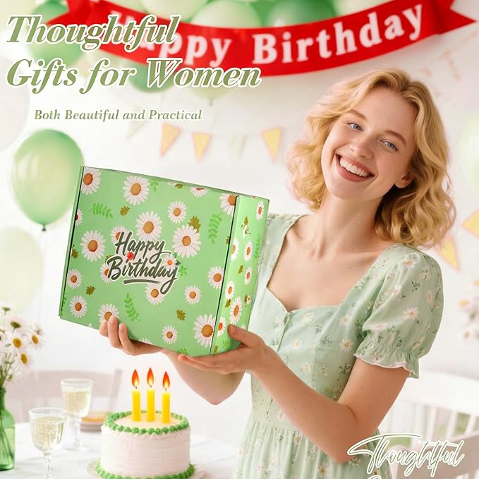Birthday Gifts for Women Self Care Gifts for Women Happy Birthday Gift Baskets for Mon Wife Grandma Girlfriend Best Friend,Sister,Daisy Relaxing Spa Gifts Set Christmas Gifts