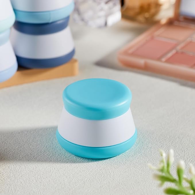 INSFIT Travel Containers for Toiletries, TSA Approved Silicone Cream Jars with Lids, BPA Free Travel Size Toiletries Leakproof Cruise Essentials for Cosmetic Cream Lotion