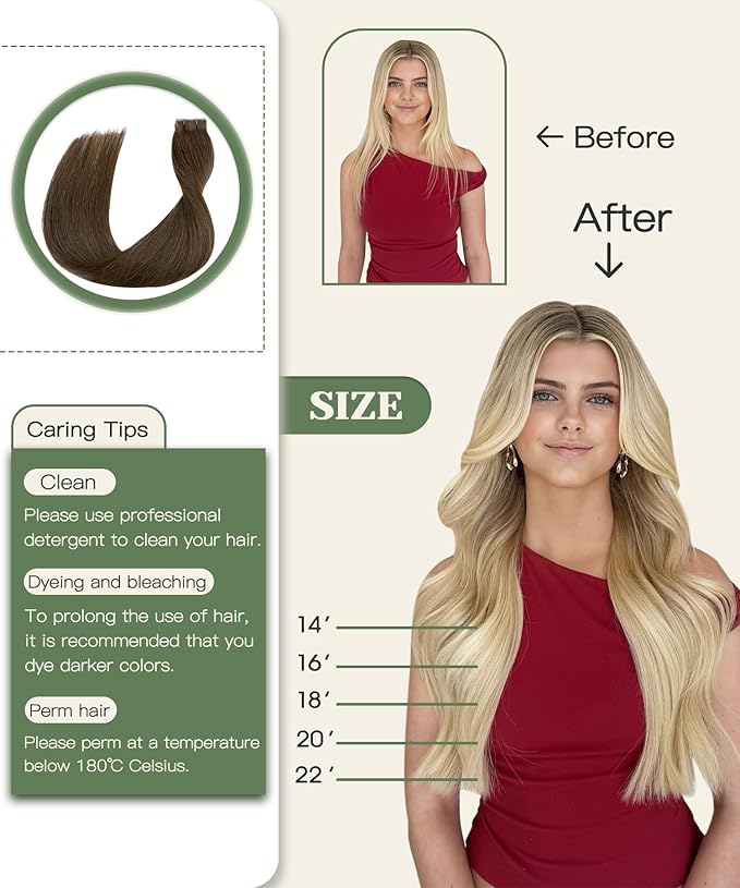 SURNEL Injection Tape in Hair Extensions Human #4 Chocolate Brown Invisible Tape in Extensions 20 Pcs 40g(#4,18)