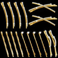 16 Pieces Gold Rhinestone Bobby Pins Set Delicate Decorative Fancy Crystal Hair Clips Shiny Fancy Metal Barrettes, I S X Shaped Diamond Hair Accessories for Women Ladies Girls Wedding Prom Party