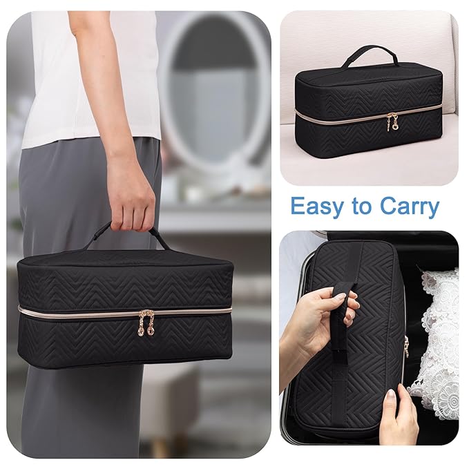 Hair Tools Travel Case - Black Dryer Bag, Large Case for Shark FlexStyle/SmoothStyle, Air Wrap Dryer & Curling Iron Organizer