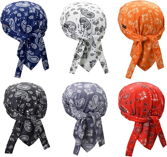 Doo Rags Beanie Hats Skull Caps Dew Rag Bandana Helmet Liner Motorcycle Cycling Cap Do Rag Headwrap for Men and Women