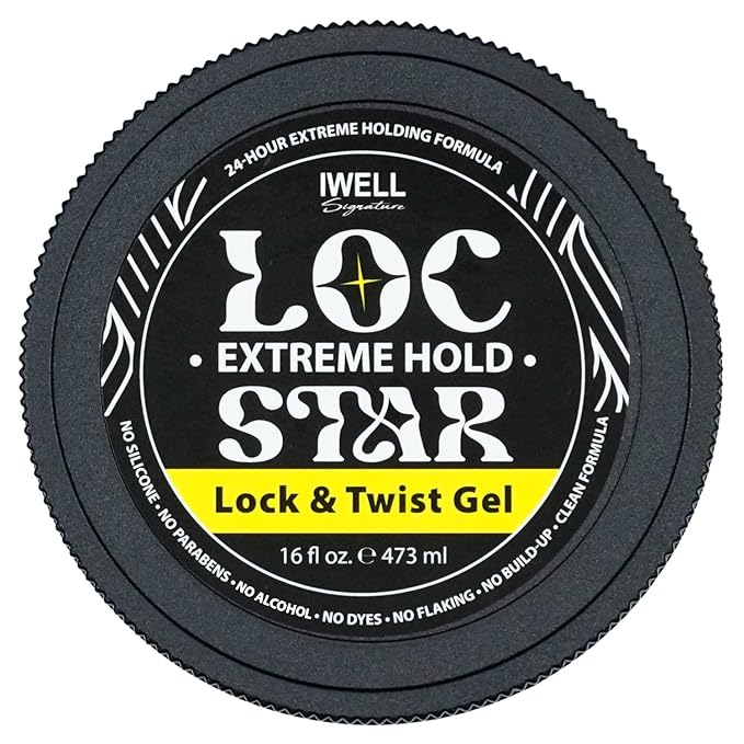 Loc Star Braid & Loc Gel, 16 fl oz | Extreme Hold for Braids, Locs, Twists, Cornrows & Edges | Smooths & Tames Frizz | No Heavy Residue | Long-Lasting | With Aloe Vera