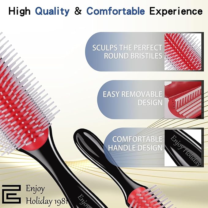 Curly Hair Brush for Women Men Curl Defining Hairbrush Small Mini Detangler Edge Combs Barber Styling Tools Travel Accessories Cruise Ship Essential 2026 Beach Vacation Must Have Gift