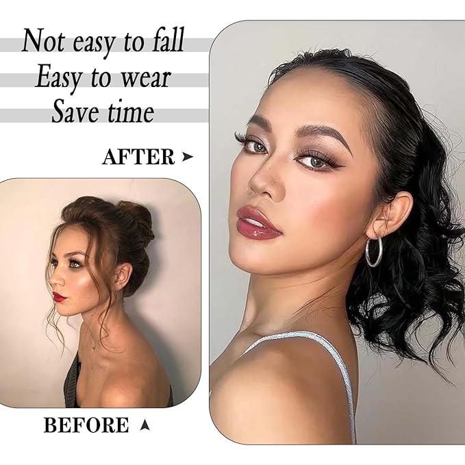 Ponytail Extension,12 Inch Drawstring Ponytail Hair Extensions for Women Synthetic Curly Wavy Fake Pony Tails Hair Pieces for Daily Party Use (4#)