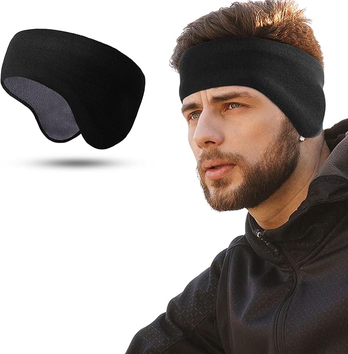 WTACTFUL Double-Layer Fleece Pro, Ear Warmers Muffs Cold Weather Winter Headband Ear Covers for Men Women Ski Running Cycling