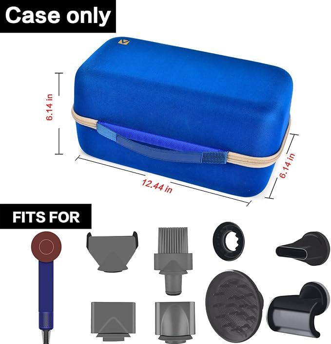 ANKHOH Case Holder Compatible with Dyson Supersonic Hair Dryer, Blow Dryer Storage Bag Fits for Dyson Supersonic Limited Gift Set Edition and Accessories(Box Only-Blue