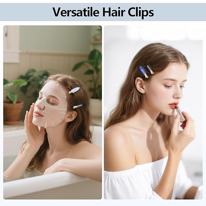 8 Pcs No bend Hair Clips No Crease Makeup Duckbill Clip No Dent Creaseless Flat Alligator Hair Barrettes for Salon Hairstyle Women Girls Accessories Cellulose Acetate(Black Blue)
