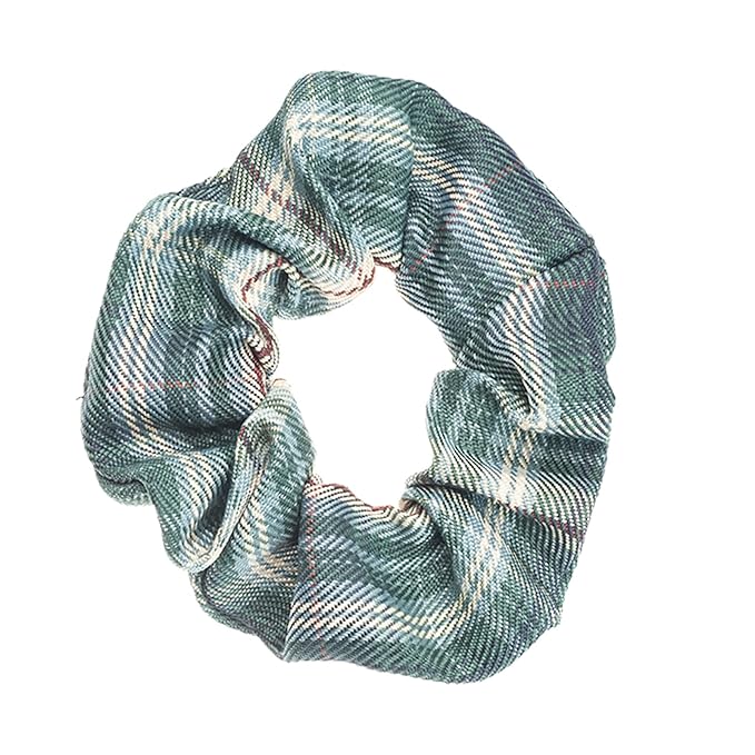 Colorful Plaid Bandana Scrunchies - 6PCS Hair Ties for Women (Assorted Patterns)