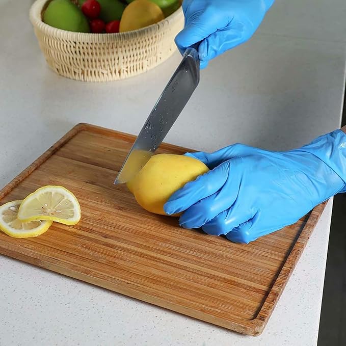 Disposable Gloves Medium, Nitrile and Vinyl Blend Material Gloves, Latex Free, 4 Mil,1000 Pc. Food Grade Glove for Cleaning, Food Prep, Hair Dye, Tattoo, Blue