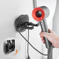 Hair Dryer Holder Wall Mounted,New Upgrade90’ Foldable design Improve space ytilization，Space Organizer for Bathroom Bedroom Washroom (Black, Aluminum Alloy)